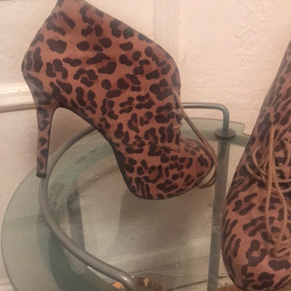 Leopard print booties